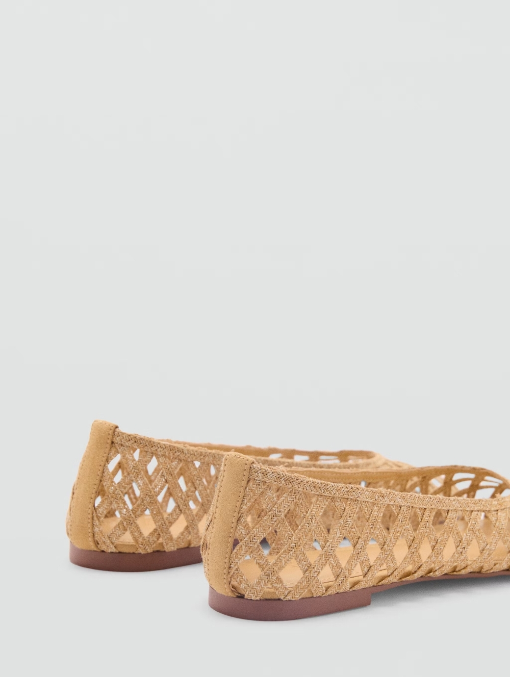 Mango Beige Lattice Weave Ballet Flats - Picture 3 of 6